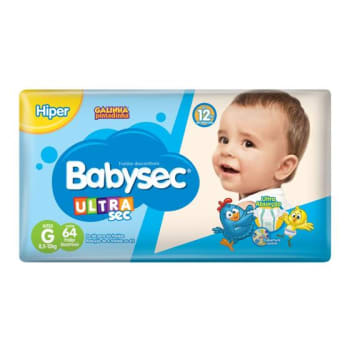 Fralda Babysec Ultrasec Hiper Tamanho G 64 Unidades - Fralda Descartável - Magazine 