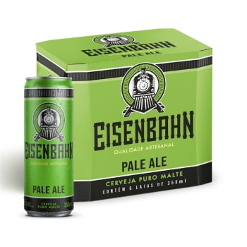 Pack 6 Unidades Cerveja Eisenbahn Pale Ale Puro Malte - 350ml