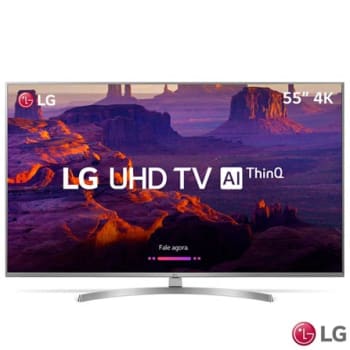Smart TV 4K LG LED 55" com HDR Ativo, Painel IPS, WebOS 4.0, Controle Smart Magic e Wi-Fi - 55UK7500PSA