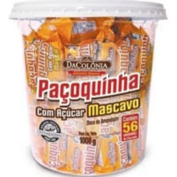 2 Potes — Paçoca Rolha com Açúcar Mascavo Pote Dacolonia - 56 Unidades