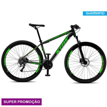 Bicicleta Aro 29 KRW Alumínio Shimano TZ 24 Vel Freio a Disco Ltx S40 - Preto+Verde Claro