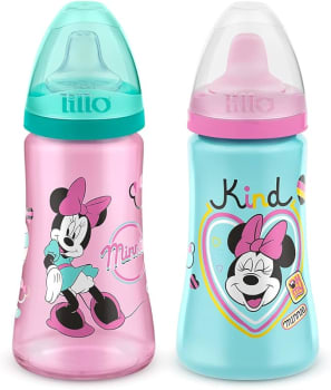 Lillo Kit 2 Copos Colors Bico De Silicone Disney Minnie Rosa