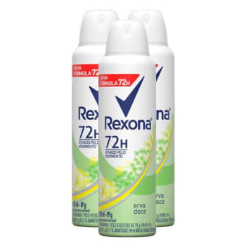 3 Unidades — Desodorante Rexona Erva Doce Aerosol Antitranspirante 48h 150ml