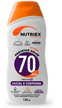 Protetor solar Nutriex Profissional FPS 70 Protetor Solar FPS 70 Corporal e Facial Soldador 120ml de 120 mL