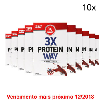 Kit 10x Way Protein 3X Midway 300 g -Branco 
