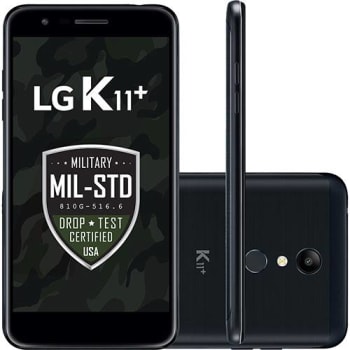 Smartphone LG K11+ 32GB Dual Chip Android 7.1.2 Tela 5.3" Octa Core 1.5 Ghz 4G Câmera 13MP - Preto