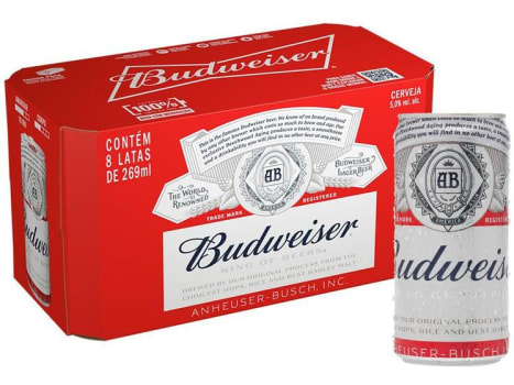 Cerveja Budweiser Lata 269ml - 8 Unidades