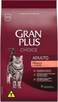 Ração GranPlus Choice Gatos Adultos Frango e Carne 10,1kg