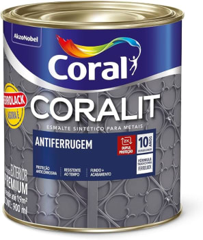 CORALIT ANTIFERRUGEM CINZA - PADRÃO FERROLACK 900ML - CORAL