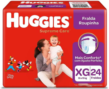 Fralda Huggies Supreme Care Roupinha Tam XG - 24 Unidades