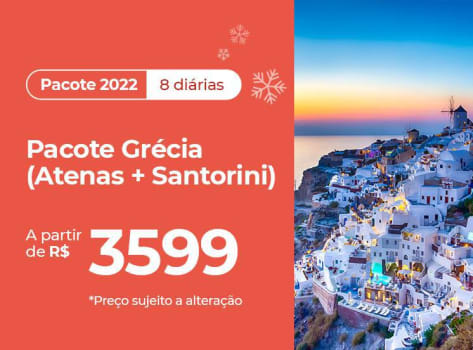 Pacote Grécia (Atenas + Santorini) - 2022 Aéreo + Hospedagem
