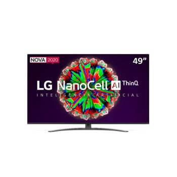 Smart TV LG 49'' 49NANO81 Ultra HD 4K NanoCell IPS WiFi Bluetooth HDR Inteligencia Artificial ThinQAI Google Assistente Alexa IOT