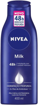 NIVEA Hidratante Corporal Milk Pele Seca - Nutrição intensa para pele seca a extrasseca, com fórmula cremosa que deixa a pele macia, cheirosa e hidratada por 48h - 400ml