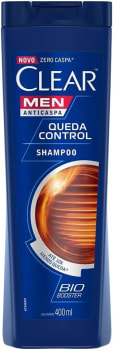 Shampoo Anticaspa Clear Men Queda Control Frasco 400ml, Clear, Branco