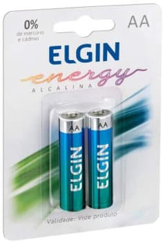 Kit Pilhas Alcalinas com 2X AA, Elgin, Baterias