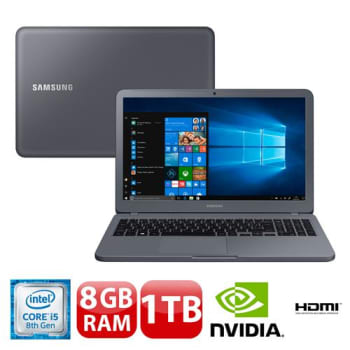 Notebook Samsung Core i5-8250U 8GB 1TB Placa de Vídeo 2GB Tela 15.6” Windows 10 Expert X40 NP350XAA-XD1BR