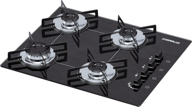 Cooktop 4 Bocas Chamalux Ultra Chama Bivolt Trempe de Chapa Preto