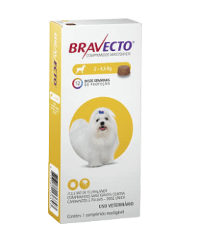 Comprimidos Mastigáveis contra Carrapatos e Pulgas Dose Única 112,5mg para Cães 2 até 45kg - Bravecto