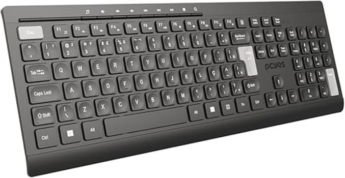 Teclado Soft Wireless Com Multimídia Dedicado - Ptosfwab – Abnt2 – Pcyes