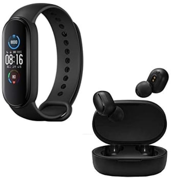 Kit Smartband Xiaomi Mi Band 5 + Redmi Airdots S (Versão 2020)