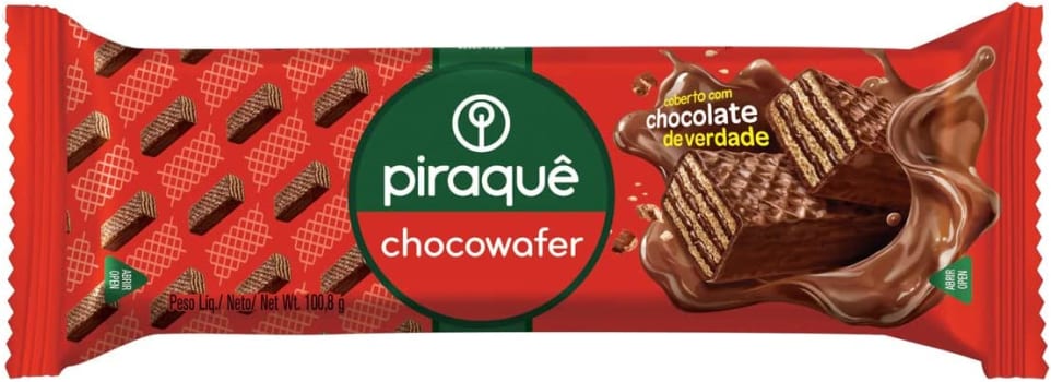 Unidades Wafer Recheio E Cobertura Chocolate Piraqu Chocowafer