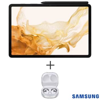 Tablet Samsung Galaxy Tab S8 5G com 256GB, 8GB de RAM e Tela de 11" + Samsung Galaxy Buds Pro Prata - SM-R190NZSPZTO