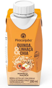 Piracanjuba Bebida Láctea Quinoa Linhaça E Chia Sabor Mamão E Maçã 200Ml