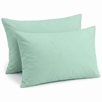 Kit 2 Fronhas De Travesseiro Avulsas 50x70cm Lisas Malha 100% Algodão Com Zíper Escondido Cores Vivas e Toque Macio Cozzilar (Verde Menta)