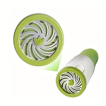 Moedor manual verde de especiarias e ervas, cortador de vegetais – cortador portátil de plástico redondo para coentro, cebolinha, pimenta, sem