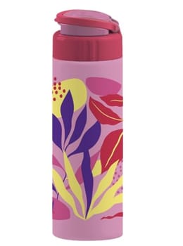 TIBA Garrafa Squeeze Roma Decorada Rosa 700 ml