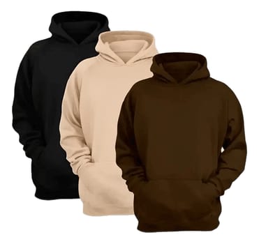 Kit 3 Abrigo Moletom Adulto Capuz Jaqueta Canguru Liso Frio