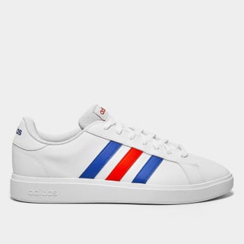 Tênis Couro Adidas Grand Court Base 2.0 Masculino - Off White