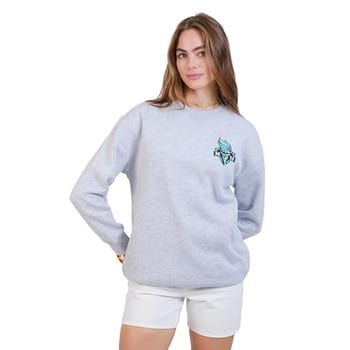 Ultra Game Moletom feminino padrão WNBA Official Velvet Plush Crew, cinza mesclado
