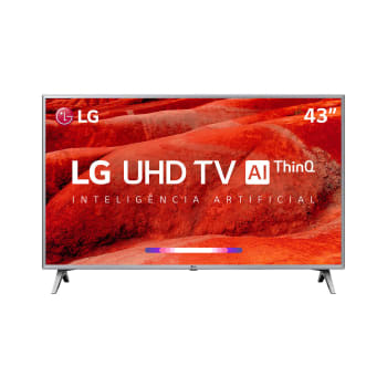  Smart TV LED 43" LG UM7500 Ultra HD 4K HDR Ativo, DTS Virtual X, Inteligência Artificial, ThinQ AI, WebOS 4.5