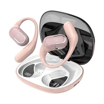 Fone de Ouvido Bluetooth Esportes, Basike T7, IPX6/OWS (Ouro Rosa)