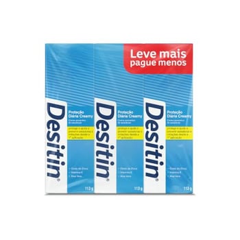 Desitin Creme Preventivo De Assaduras Proteção Diária Creamy, Kit com 3 Unidades de 113g