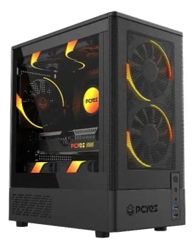 Gabinete Gamer Pcyes Kauri Black Vulcan Preto