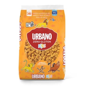 Urbano Macarrão Zero Glúten Kids Formato Animais de Arroz e Grão-de-Bico 500g | Massa Sem Glúten Infantil