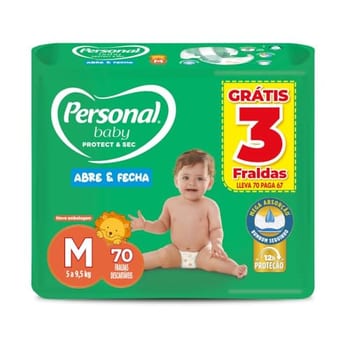 Personal Fralda Protect E Sec M Hiper, 70 Unidades