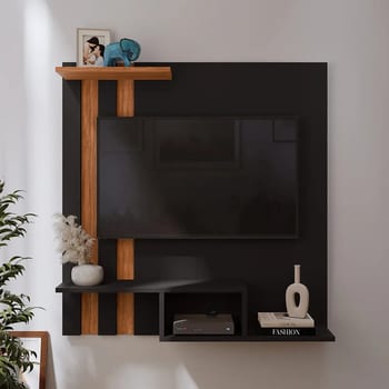 Estante Para Tv Gkmoveis 32 Industrial 90cm Mdf/mdp Cor Preto
