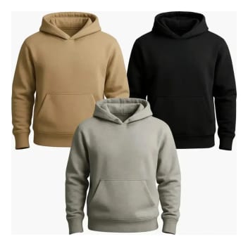 Kit 3 Moletom Canguru Liso Flanelado Blusa De Frio Unissex