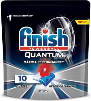 Detergente Para Lava Louças Em Tabletes Finish Quantum All In 1 Com 10 Unidades