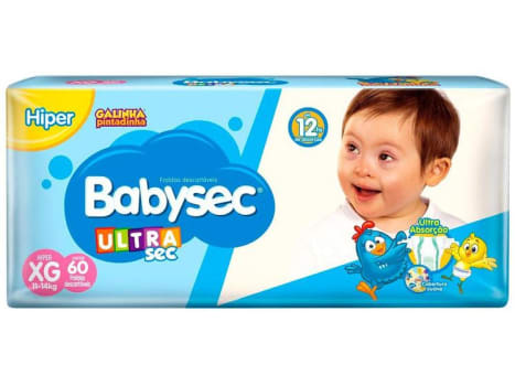 Fralda Babysec Ultrasec Galinha Pintadinha Tam. XG 11 a 14kg 60 Unidades - Fralda Descartável - Magazine OfertaespertaLogo LuLogo Magalu