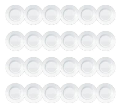 Conjunto Pratos Opaline Menu Sobremesa 24 Peças Branco Nadir
