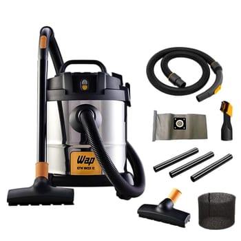 WAP Aspirador de Pó e Água Barril GTW INOX 12, Compacto, 12 Litros, com Filtro Lavável, 160mbar 1400W 127V