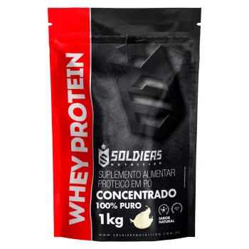 2 Unidades — Whey Protein Concentrado 1Kg - Sabor Natural - 100% Puro - Soldiers Nutrition