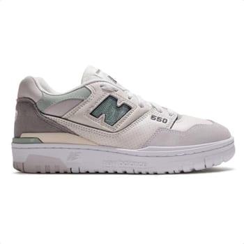 Tenis New Balance 550 Feminino, Branco/Cinza Claro, 35