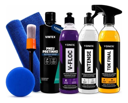 Kit Lavagem Automotiva Vonixx V-Floc Cera Intense Pretinho 500ml