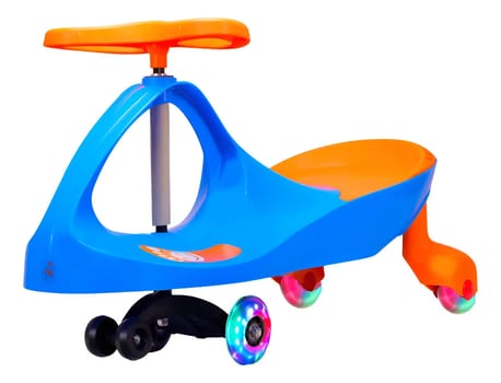 Castela Carrinho Rolimã Zig Zag Car Azul 360 Roda Led Cor Azul Com Laranja