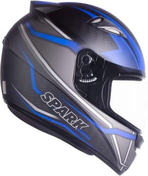 Capacete Ebf New Spark Ilusion 60/Preto Fosco/Azul